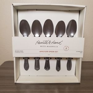 Hearth & Hand with Magnolia. Appetizer Spoons Set of 5 - brand new in box.
